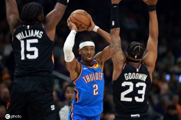 雷霆36场已输6场!73胜勇士第6败在第61场比赛